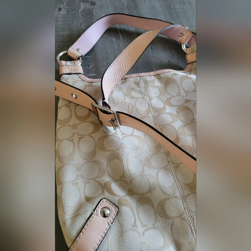 Coach Shoulder Bag Signature Sacoche Pink